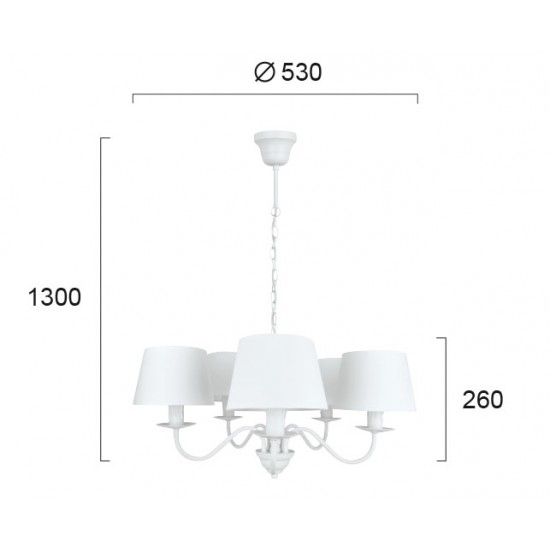 Candelabru REANNA 4138800 Viokef E14, Alb, Grecia