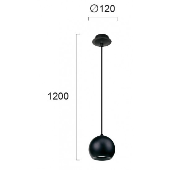 Pendul BALL 4141400 Viokef GU10, Negru, Grecia