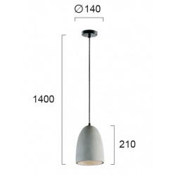Pendul ANISHA 4146700 Viokef E27, Gri, Grecia