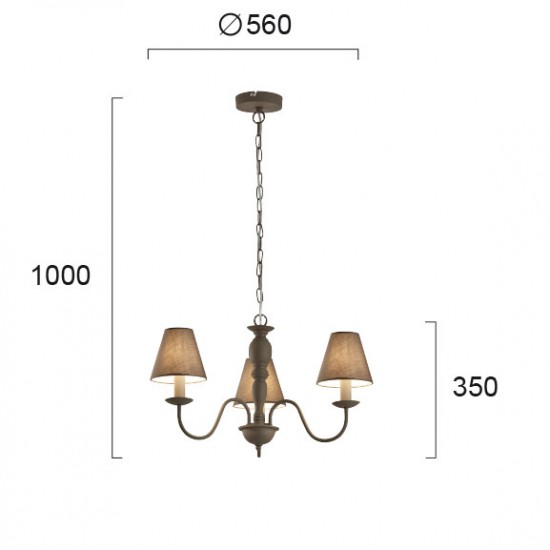 Candelabru FATIMA 4163500 Viokef E14, Gri, Grecia