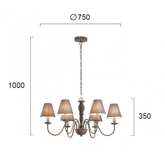 Candelabru FATIMA 4163600 Viokef E14, Gri, Grecia