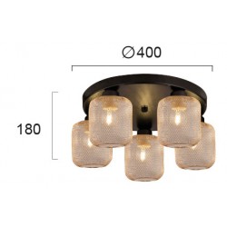 Lustra Plafon LOREN 4165400 Viokef E27, Auriu, Grecia
