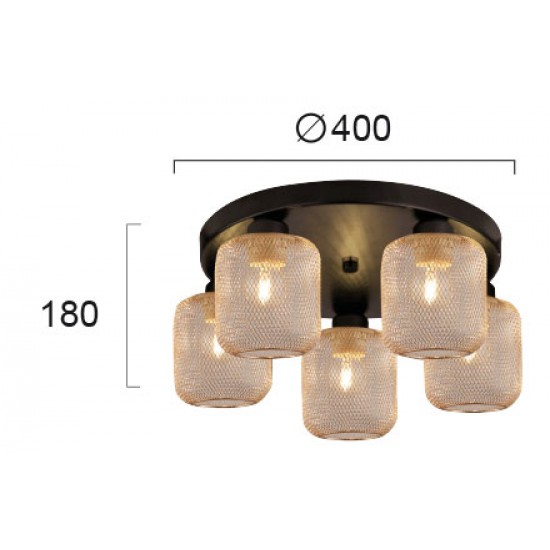 Lustra Plafon LOREN 4165400 Viokef E27, Auriu, Grecia