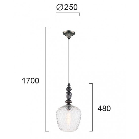Pendul SALEM 4169400 Viokef E27, Transparent, Grecia