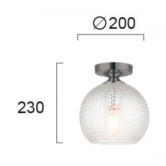 Plafoniera TALISA 4169900 Viokef E27, Transparent, Grecia
