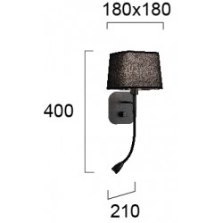 Aplica HENDRIX 4174601 Viokef E14, Negru, Grecia