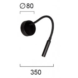 Aplica Dormitor IVOR 4176000 Viokef LED, Negru, Grecia