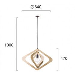 Pendul ROXIE 4184300 Viokef E27, Oak, Grecia