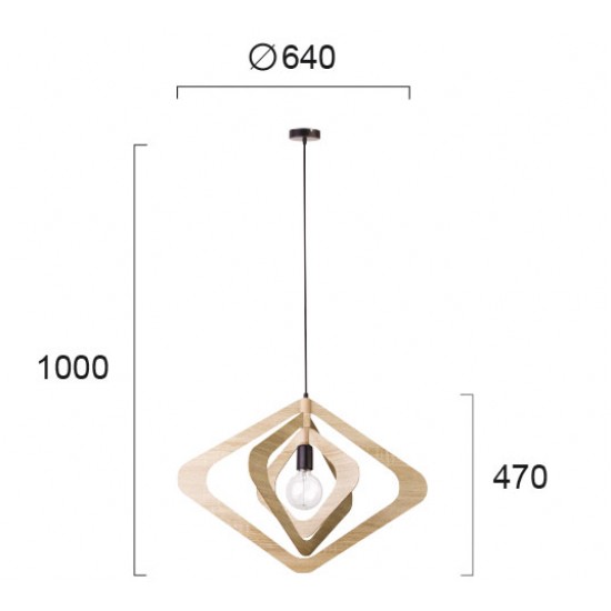 Pendul ROXIE 4184300 Viokef E27, Oak, Grecia