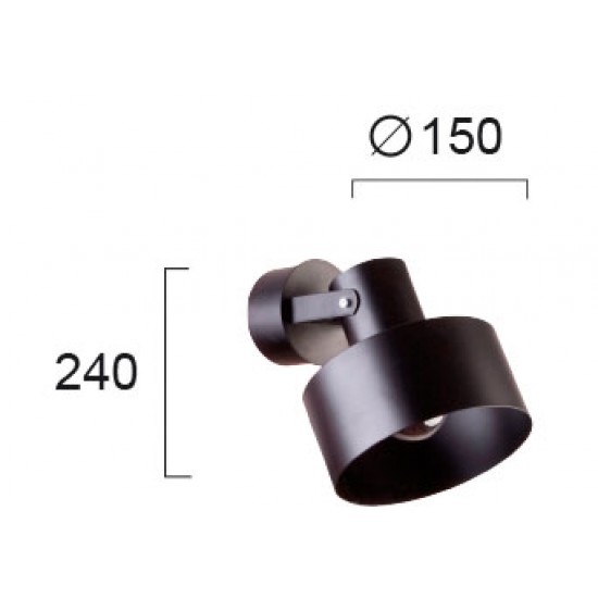 Aplica NORTON 4185201 Viokef E27, Negru, Grecia