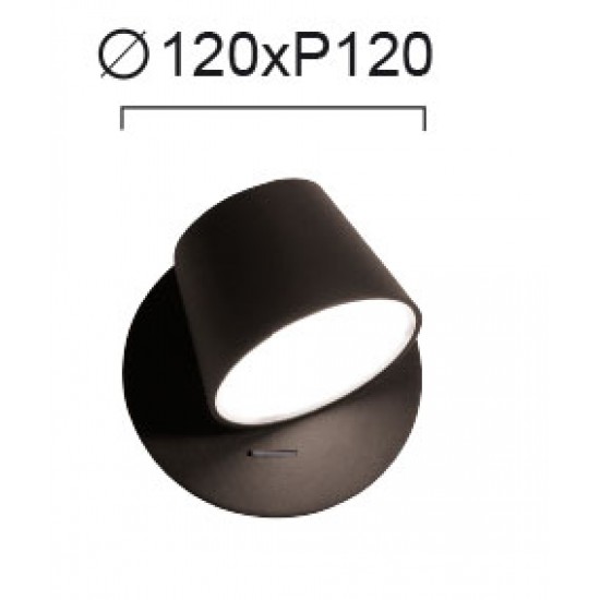 Aplica Dormitor KIM 4188301 Viokef LED, Negru, Grecia