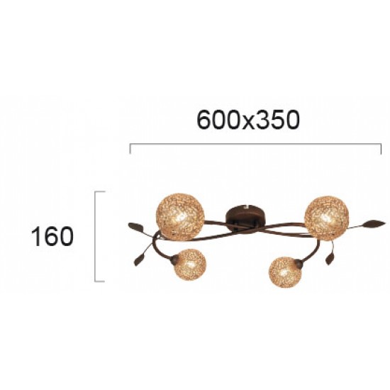 Plafoniera SISSY 4192800 Viokef G9, Auriu, Grecia