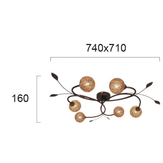 Plafoniera SISSY 4192900 Viokef G9, Auriu, Grecia