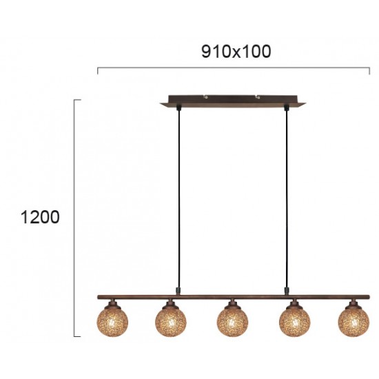 Suspensie SISSY 4193000 Viokef G9, Auriu, Grecia