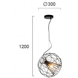 Pendul POP 4193500 Viokef E27, Negru, Grecia