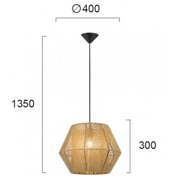 Pendul ZAIRA 4198102 Viokef E27, Natural, Grecia