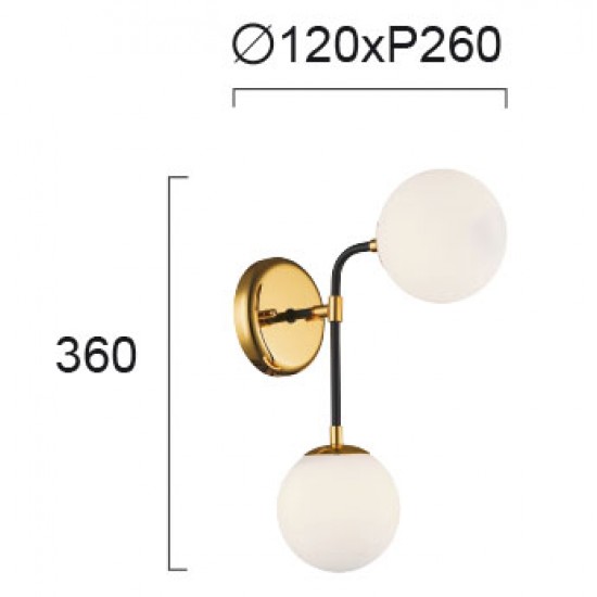 Aplica HARIET 4203000 Viokef G9, Alb, Grecia