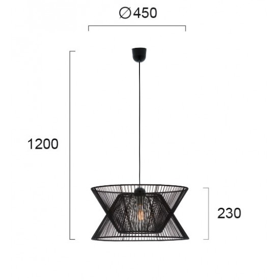 Pendul ARGELA 4203700 Viokef E27, Negru, Grecia