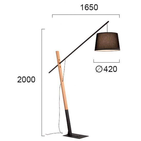 Lampadar CRANE 4204100 Viokef E27, Negru, Grecia