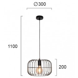 Pendul ZENITH 4211300 Viokef E27, Negru, Grecia