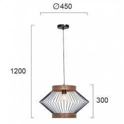 Pendul DARLING 4211900 Viokef E27, Negru, Grecia