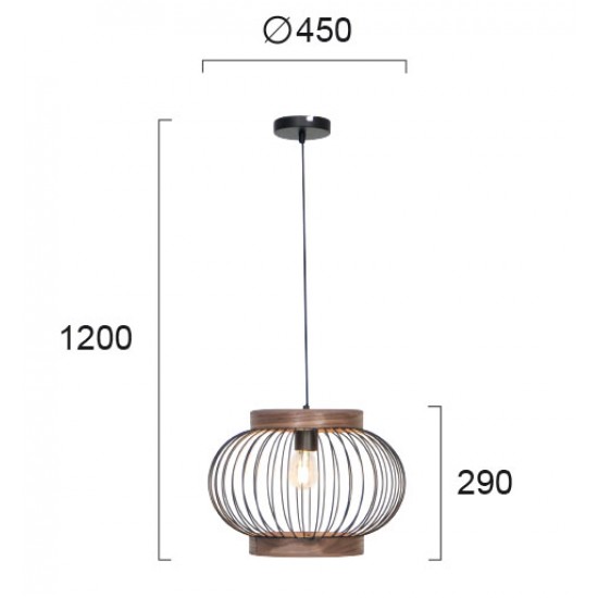 Pendul DARLING 4212000 Viokef E27, Negru, Grecia