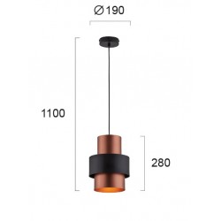 Pendul DEXTER 4215800 Viokef E27, Negru, Grecia