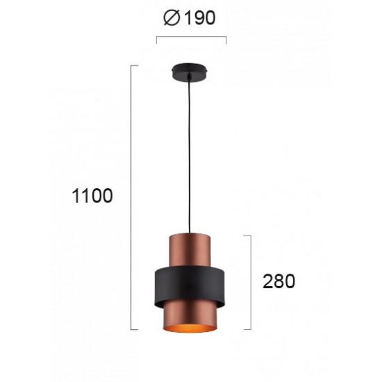 Pendul DEXTER 4215800 Viokef E27, Negru, Grecia