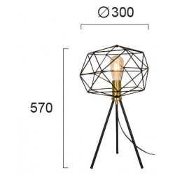 Veioza KOMODO 4217700 Viokef E27, Negru, Grecia