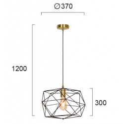 Pendul KOMODO 4217800 Viokef E27, Negru, Grecia