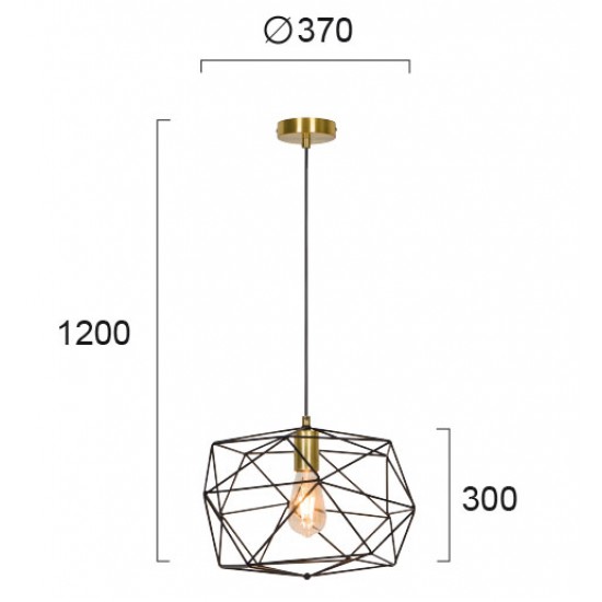 Pendul KOMODO 4217800 Viokef E27, Negru, Grecia