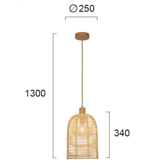 Pendul BELL 4218200 Viokef E27, Natural, Grecia