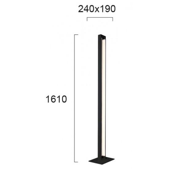 Lampadar TIFFANY 4220800 Viokef LED, Negru, Grecia