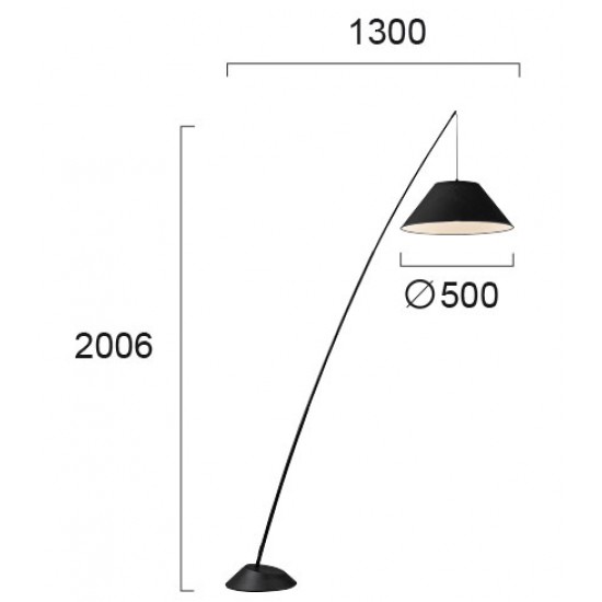 Lampadar ROD 4221000 Viokef E27, Negru, Grecia