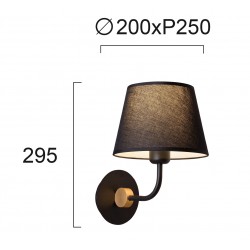 Aplica LARGO 4221300 Viokef E27, Negru, Grecia