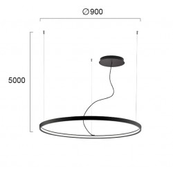 Suspensie VERDI 4224300 Viokef LED, Negru, Grecia