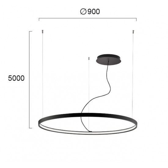 Suspensie VERDI 4224300 Viokef LED, Negru, Grecia