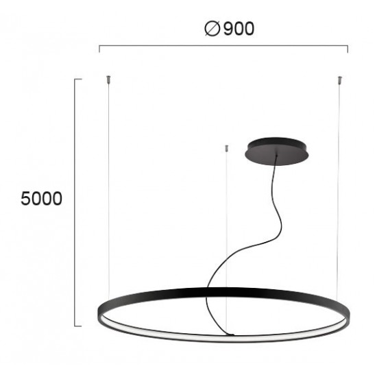 Suspensie VERDI 4224301 Viokef LED, Negru, Grecia