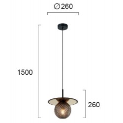 Pendul CAIRO 4225502 Viokef E27, Fumuriu, Grecia