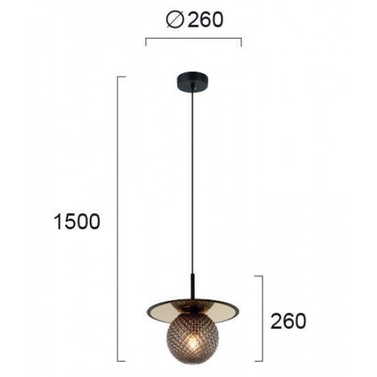 Pendul CAIRO 4225502 Viokef E27, Fumuriu, Grecia