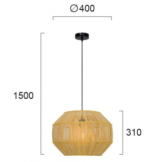 Pendul ANTEO 4228200 Viokef E27, Natural, Grecia