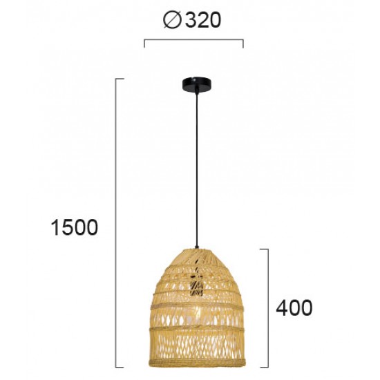 Pendul ANTEO 4228300 Viokef E27, Natural, Grecia