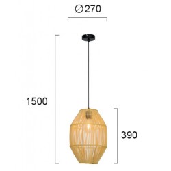 Pendul ANTEO 4228400 Viokef E27, Natural, Grecia