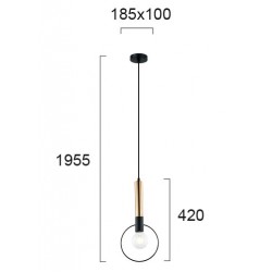 Pendul STAR 4230300 Viokef E27, Negru, Grecia
