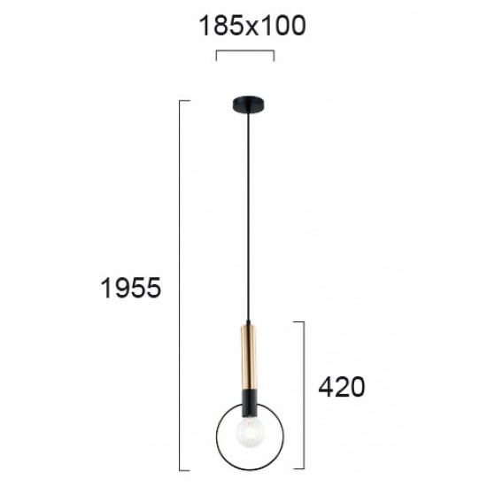 Pendul STAR 4230300 Viokef E27, Negru, Grecia