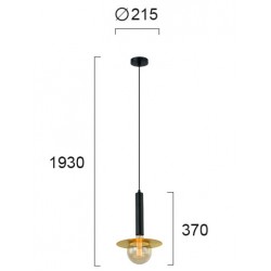 Pendul LOUIS 4230500 Viokef E27, Negru, Grecia