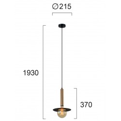 Pendul LOUIS 4230501 Viokef E27, Negru, Grecia