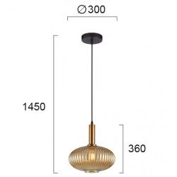 Pendul SOPHIE 4233500 Viokef E27, Amber, Grecia