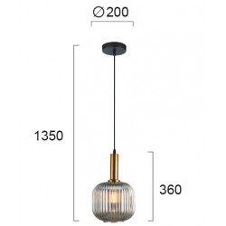 Pendul SOPHIE 4233600 Viokef E27, Fumuriu, Grecia