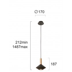 Pendul KONA 4235101 Viokef GU10, Negru, Grecia